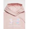 imageUnder Armour Girls Rival Fleece Core Logo HoodieRetro Pink 676Fresco Blue