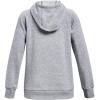imageUnder Armour Girls Rival Fleece Core Logo HoodieSteel Light Heather 035Retro Pink
