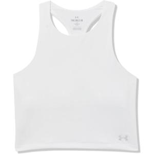 imageUnder Armour Girls Motion Crop Tank Top100 White   Halo Gray