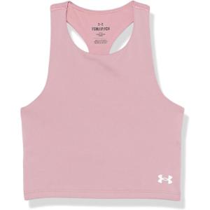 imageUnder Armour Girls Motion Crop Tank Top697 Pink Elixir   White