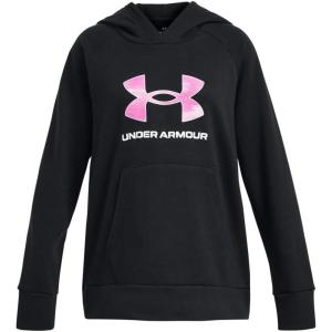 imageUnder Armour Girls Rival Fleece Big Logo Hoodie004 Black   Stellar Pink