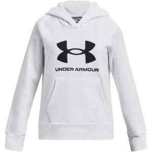 imageUnder Armour Girls Rival Fleece Big Logo Hoodie100 White   Black