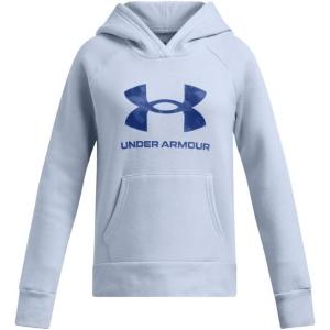 imageUnder Armour Girls Rival Fleece Big Logo Hoodie464 Nimbus Blue   Tech Blue