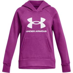 imageUnder Armour Girls Rival Fleece Big Logo Hoodie573 Mystic Magenta   White