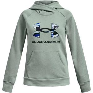 imageUnder Armour Girls Rival Fleece Big Logo Hoodie781 Opal Green   Midnight Navy