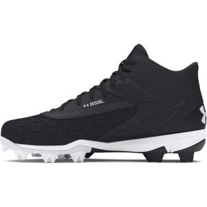 imageUnder Armour Mens Leadoff Mid 30 Baseball Cleat Sneaker001 BlackBlackWhite