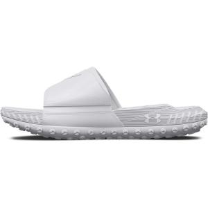 imageUnder Armour unisexadult Project Rock 3 Slides100 WhiteWhiteHalo Gray