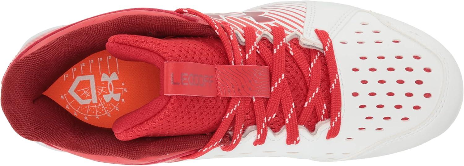 imageUnder Armour BabyBoys Leadoff Mid Junior Rubber Molded Baseball Cleat ShoeRed