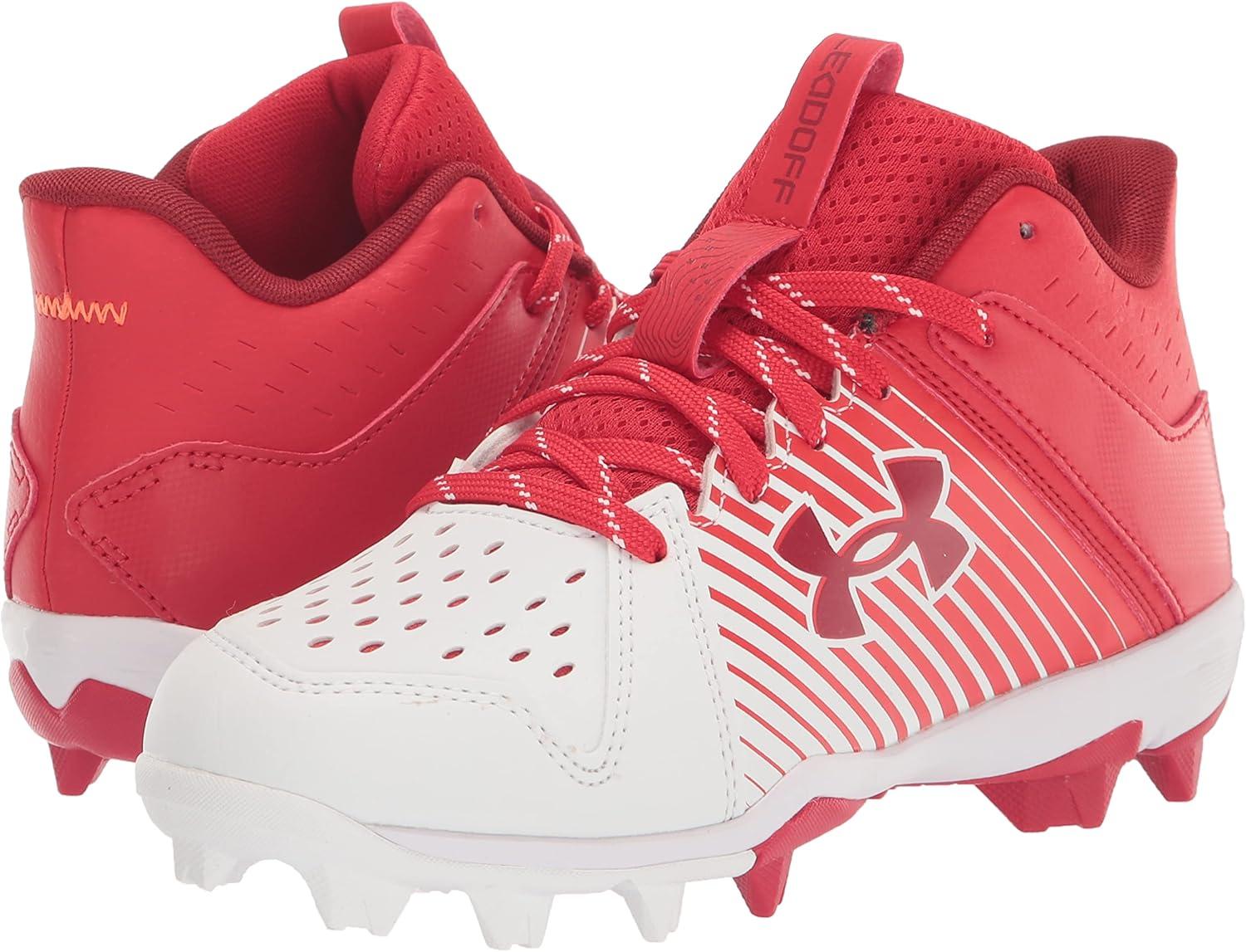 imageUnder Armour BabyBoys Leadoff Mid Junior Rubber Molded Baseball Cleat ShoeRed