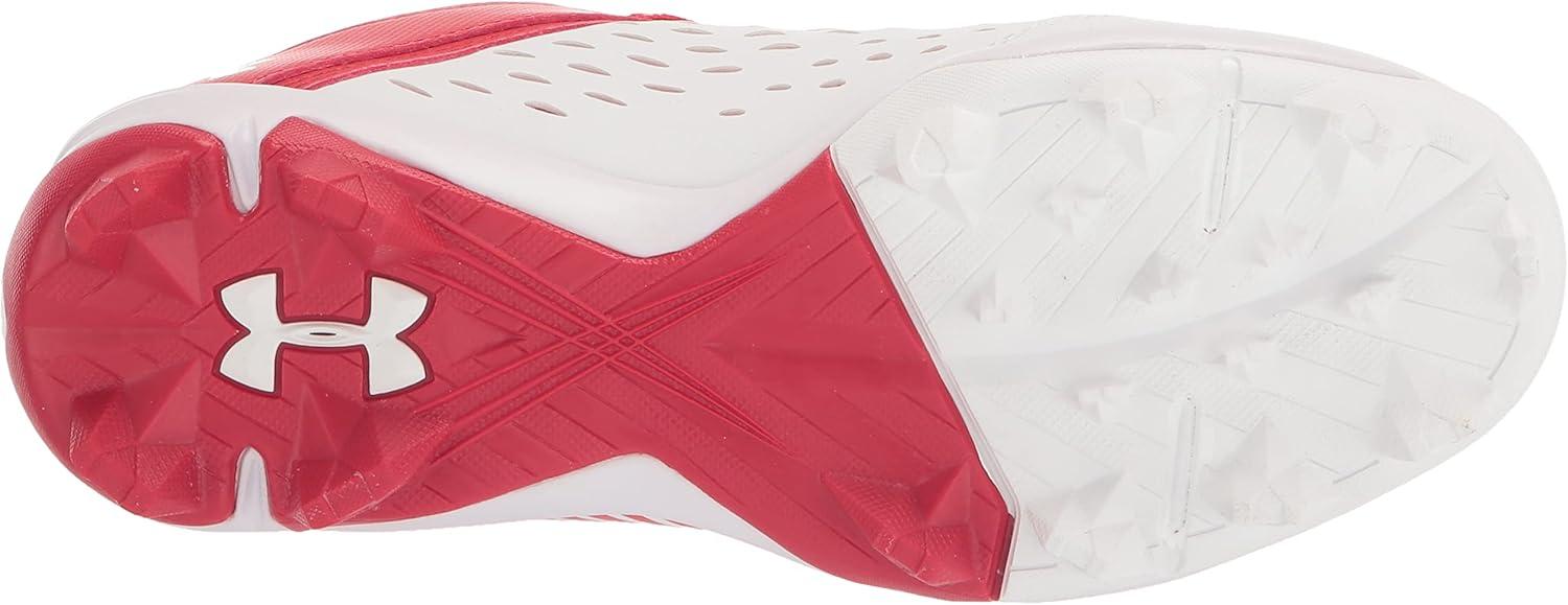 imageUnder Armour BabyBoys Leadoff Mid Junior Rubber Molded Baseball Cleat ShoeRed