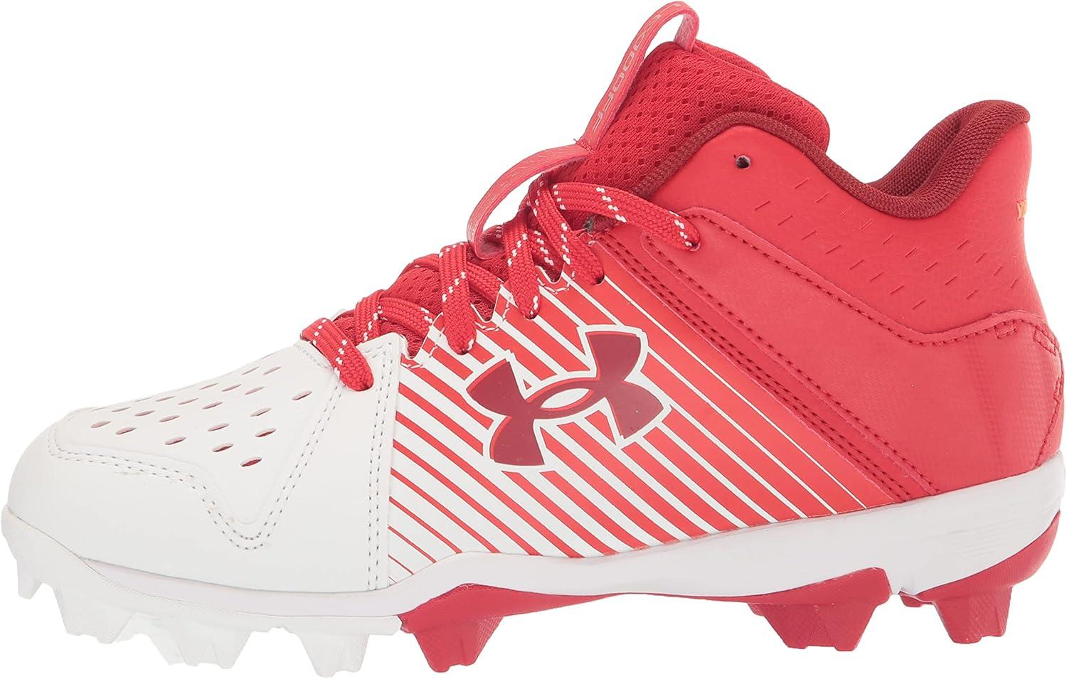 imageUnder Armour BabyBoys Leadoff Mid Junior Rubber Molded Baseball Cleat ShoeRed