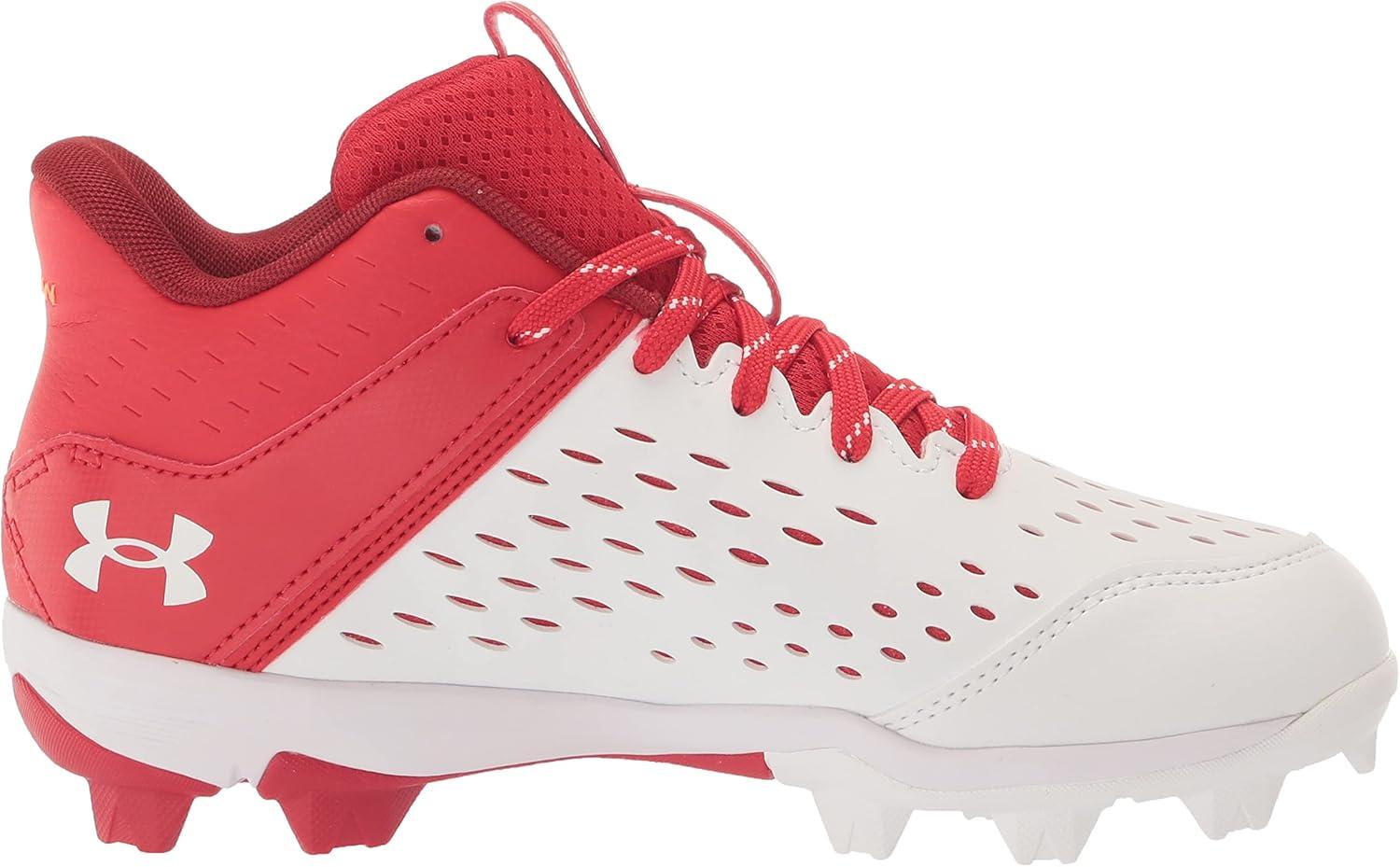 imageUnder Armour BabyBoys Leadoff Mid Junior Rubber Molded Baseball Cleat ShoeRed