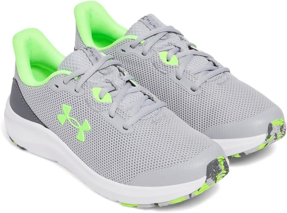 imageUnder Armour Boys Grade School Pursuit 4 Sneaker011 Mod GrayCastlerockHyper Green