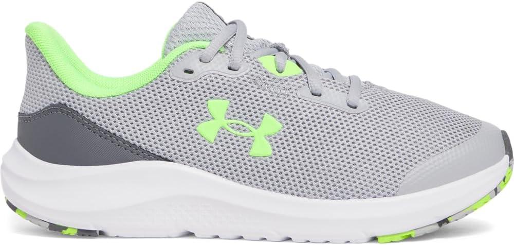 imageUnder Armour Boys Grade School Pursuit 4 Sneaker011 Mod GrayCastlerockHyper Green