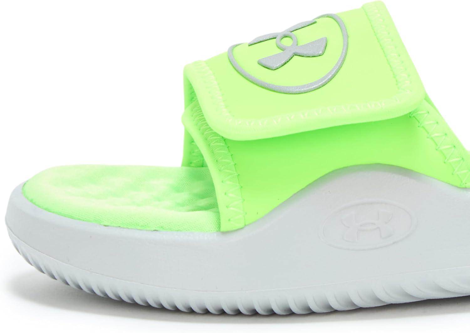 imageUnder Armour Boys Ignite Pro 8 Slide Sandal011 Mod GrayHyper GreenReflective