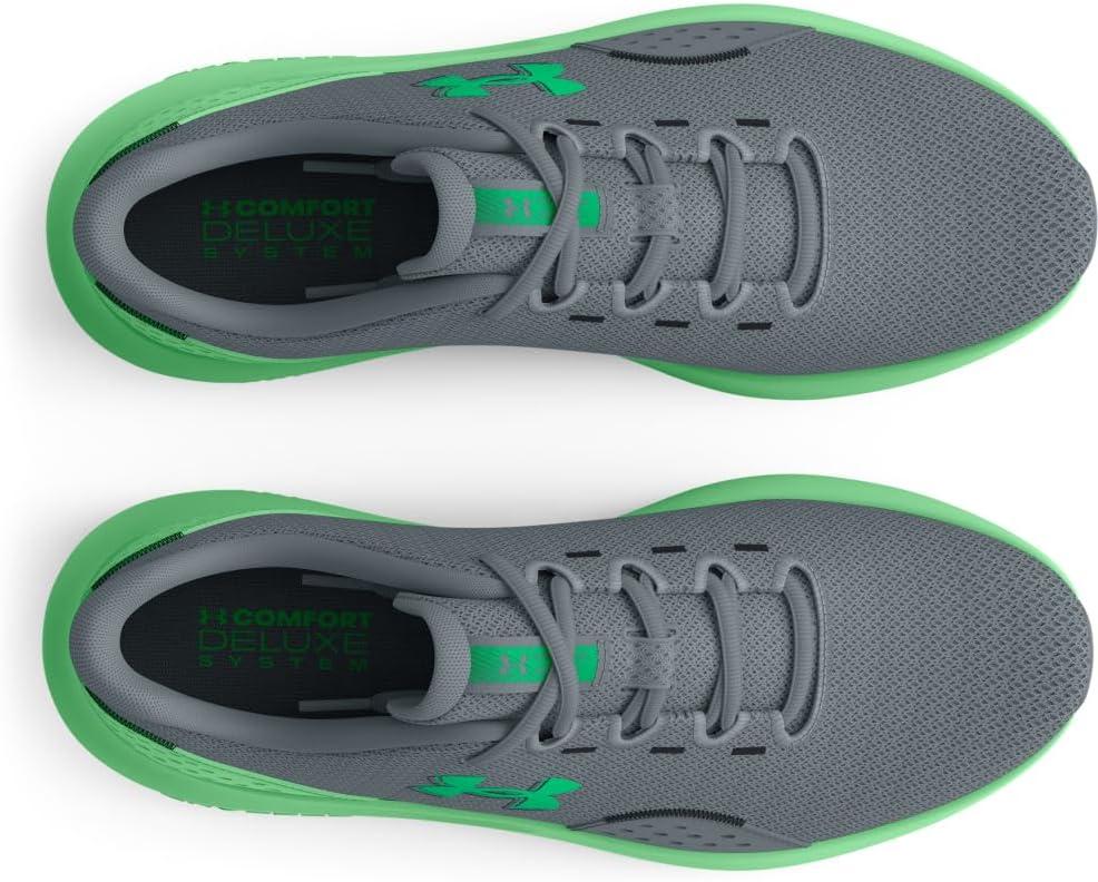 imageUnder Armour Mens Charged Surge 4 Sneaker103 GravelMatrix GreenVapor Green