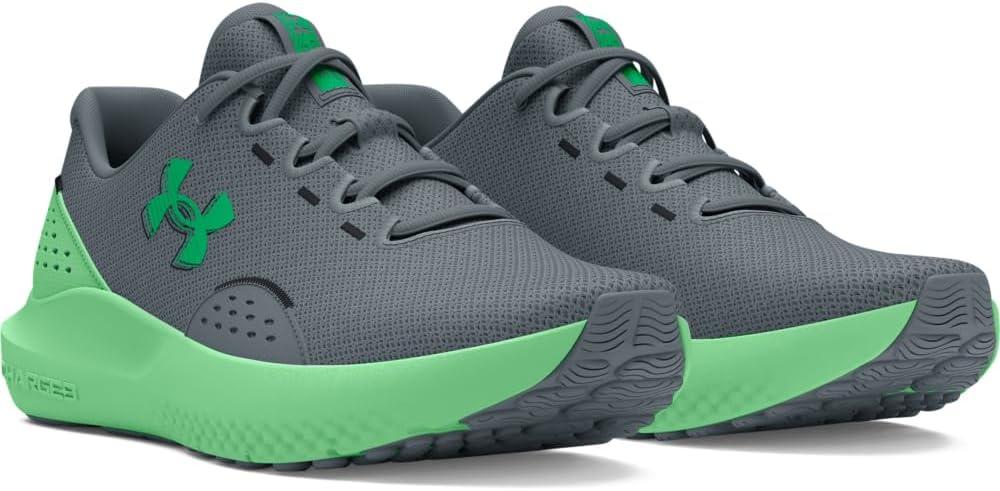 imageUnder Armour Mens Charged Surge 4 Sneaker103 GravelMatrix GreenVapor Green