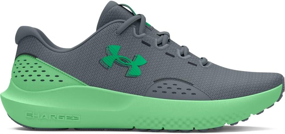 imageUnder Armour Mens Charged Surge 4 Sneaker103 GravelMatrix GreenVapor Green