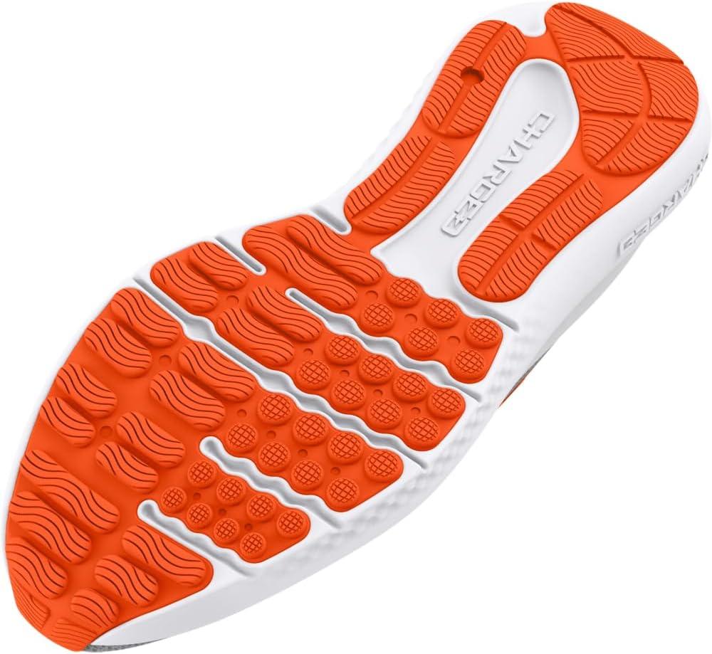 imageUnder Armour Mens Charged Surge 4 Sneaker104 Mod GrayWhiteTeam Orange