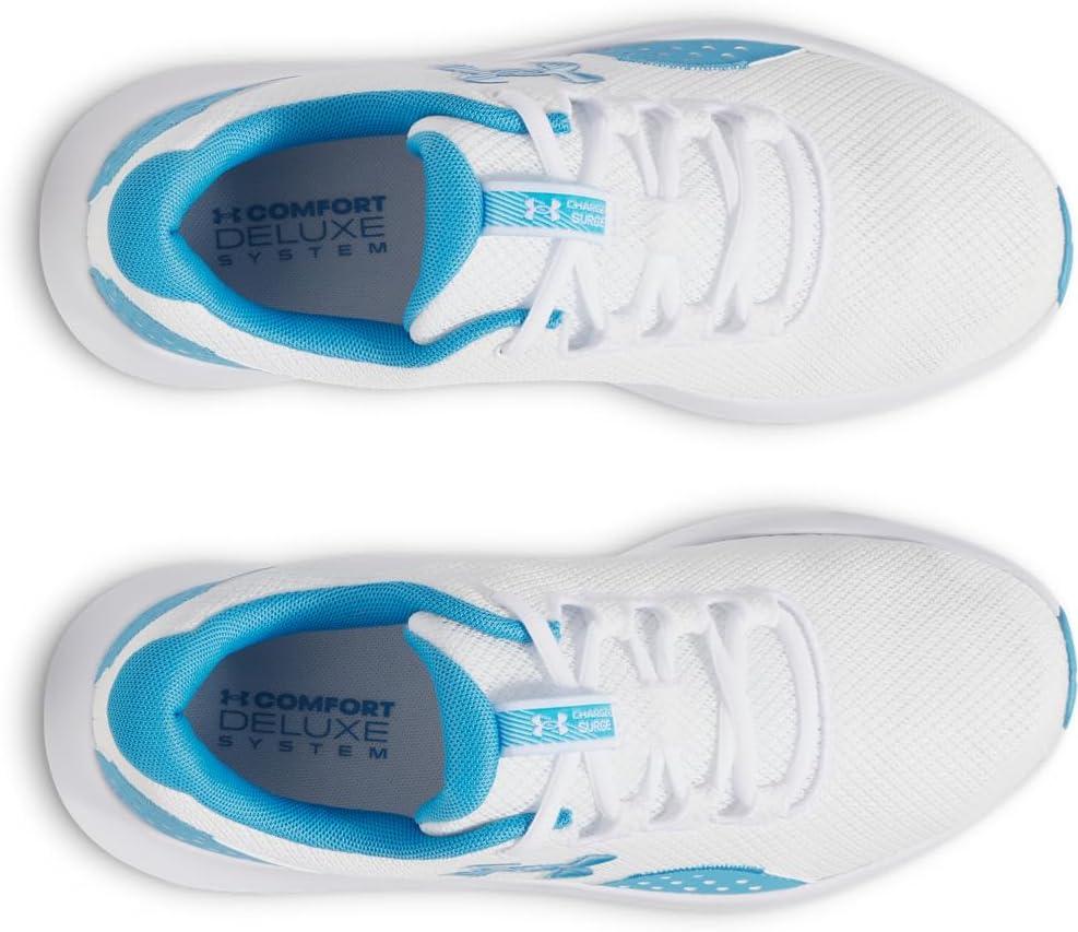 imageUnder Armour Mens Charged Surge 4 Sneaker110 WhiteEther BlueEther Blue