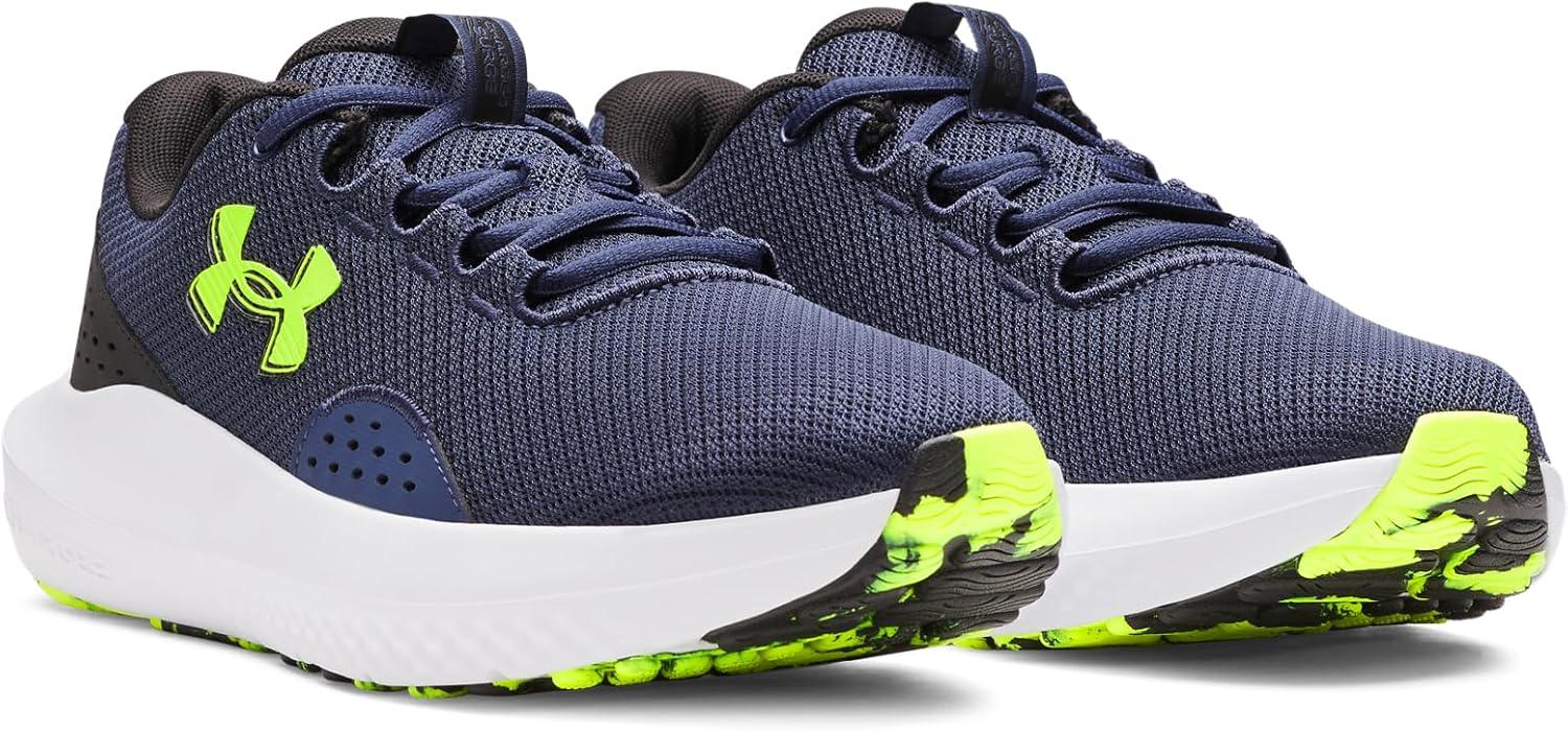 imageUnder Armour Mens Charged Surge 4 Sneaker404 Washed NavyBlackHigh Vis Yellow