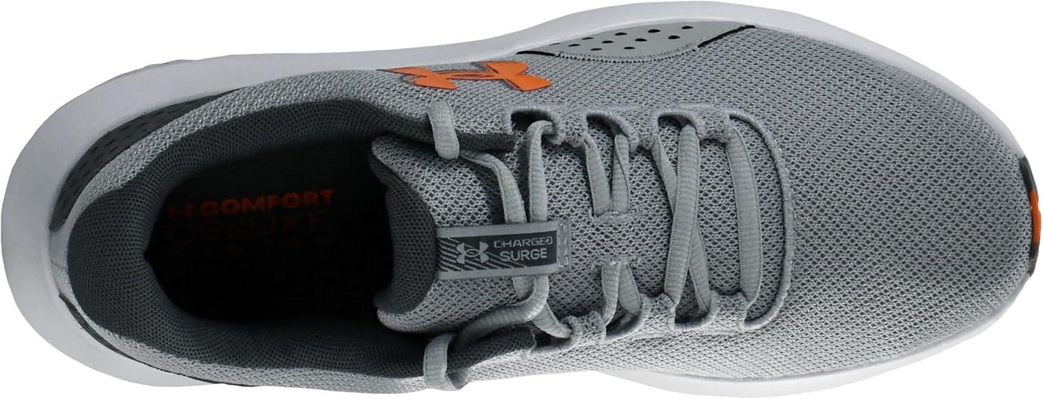 imageUnder Armour Mens Charged Surge 4 SneakerMod GrayCastlerockTeam Orange