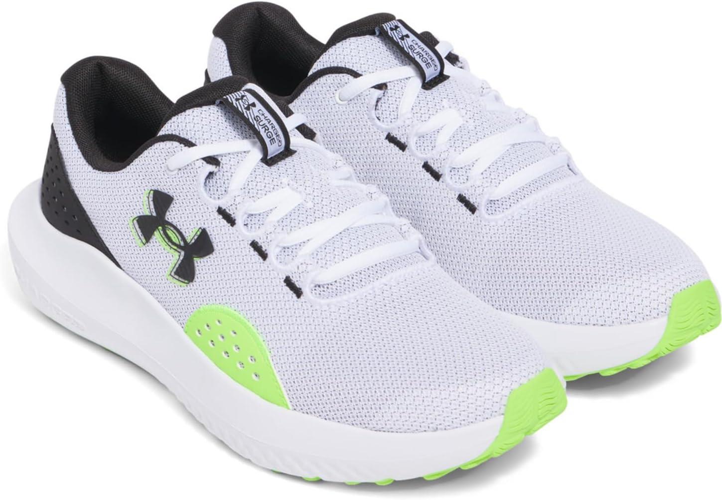 imageUnder Armour Mens Charged Surge 4 SneakerWhiteHyper GreenBlack