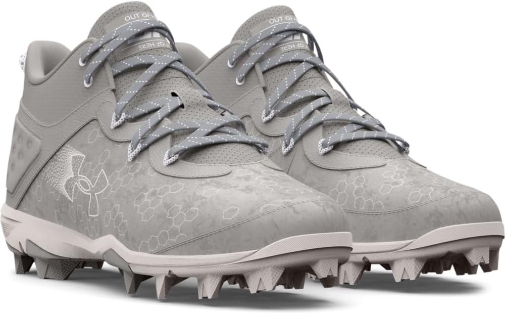 imageUnder Armour Mens Harper 8 Mid Rm Baseball Shoe101 Baseball GrayBaseball GrayHalo Gray