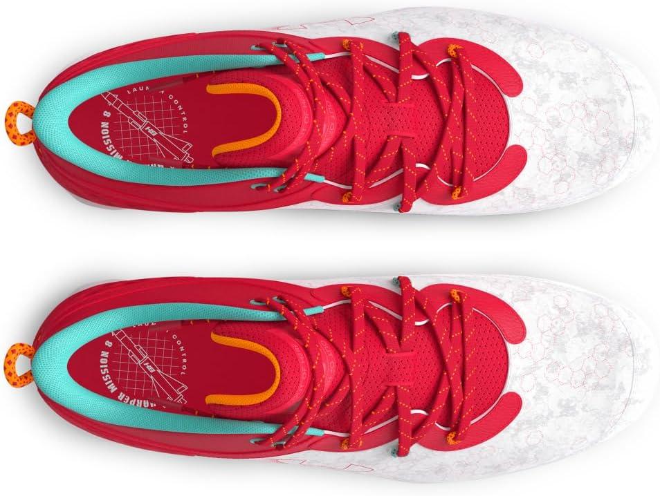 imageUnder Armour Mens Harper 8 Mid Rm Baseball Shoe600 RedWhiteRed