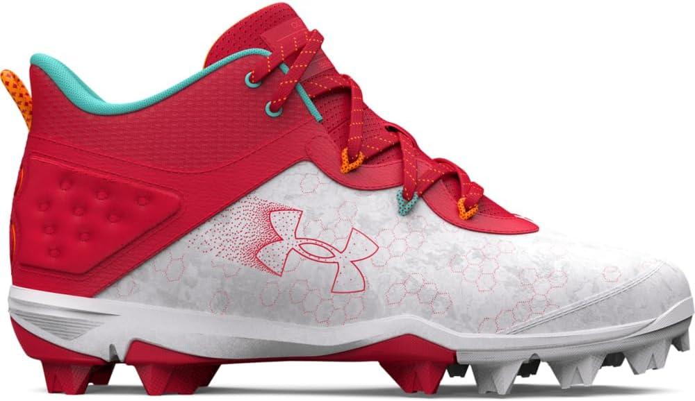 imageUnder Armour Mens Harper 8 Mid Rm Baseball Shoe600 RedWhiteRed