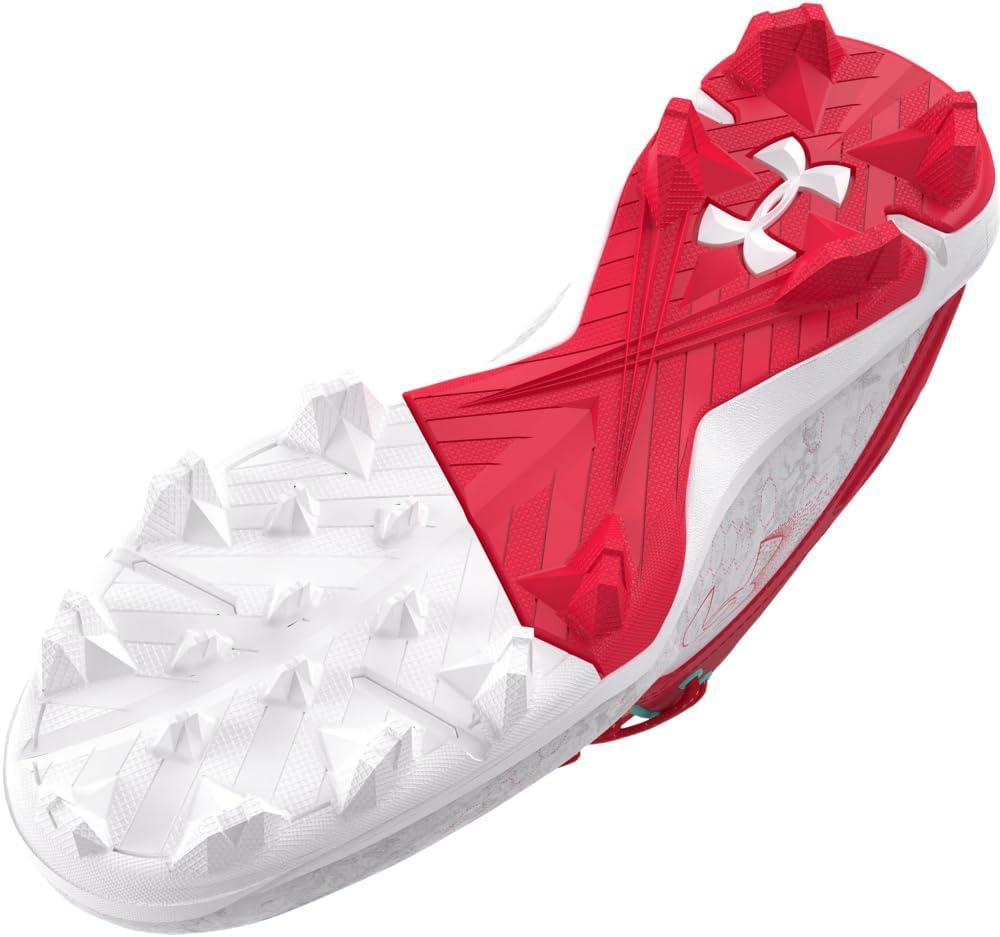 imageUnder Armour Mens Harper 8 Mid Rm Baseball Shoe600 RedWhiteRed