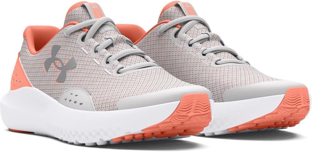 imageUnder Armour UnisexChild Grade School Surge 4102 Distant GrayFlare OrangeMetallic Silver