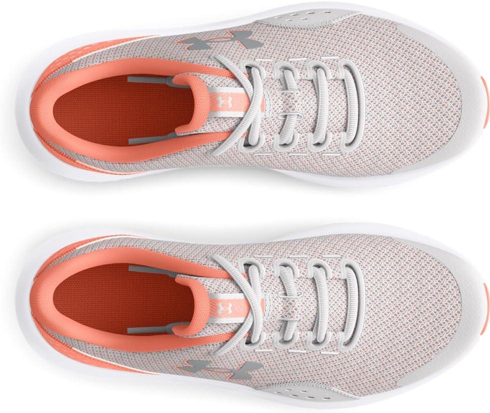 imageUnder Armour UnisexChild Grade School Surge 4102 Distant GrayFlare OrangeMetallic Silver