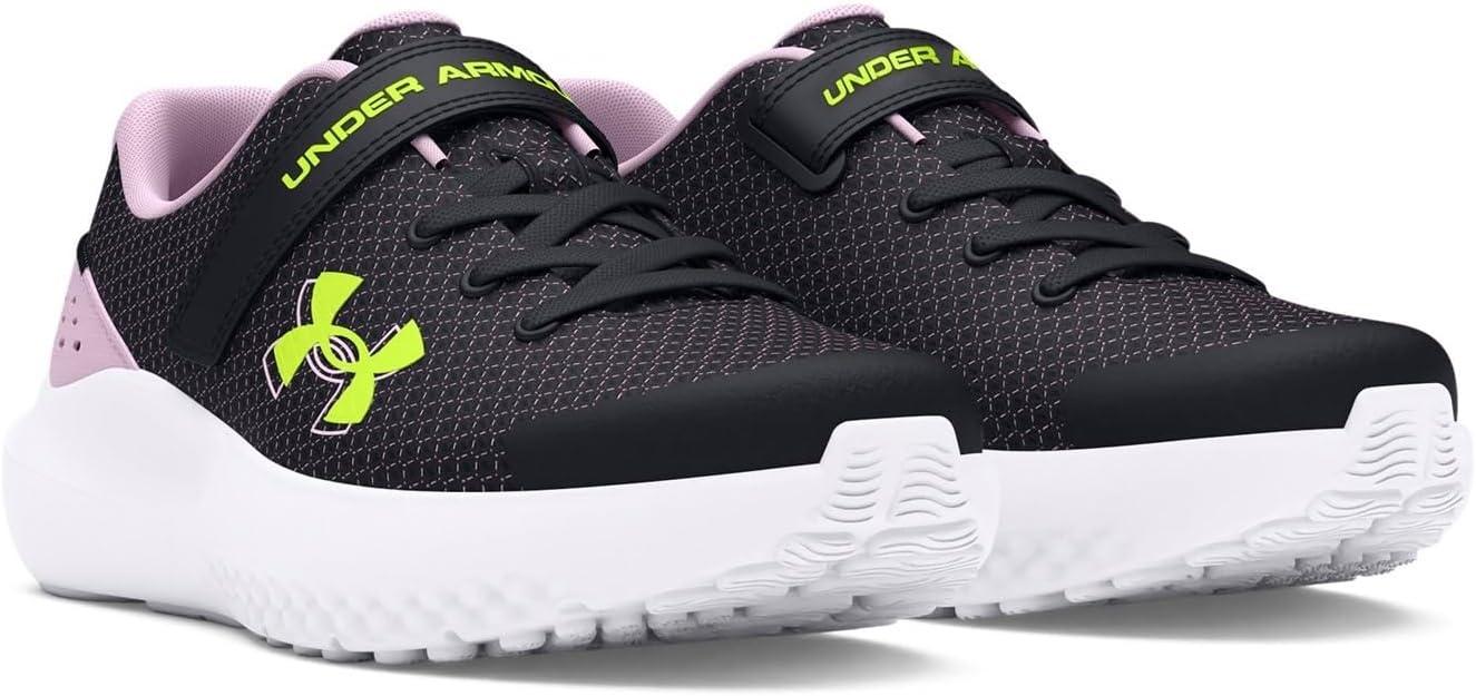 imageUnder Armour UnisexChild Pre School Surge 4 Alternate Closure Running Shoe001 BlackPurple AceHigh Vis Yellow