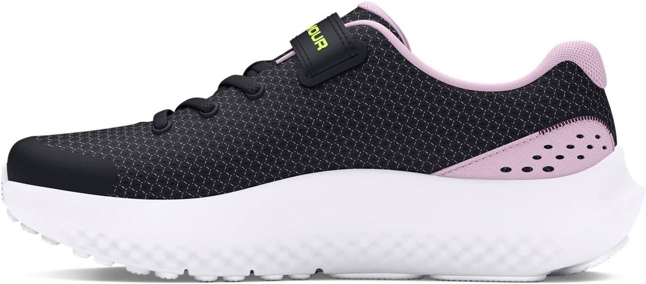 imageUnder Armour UnisexChild Pre School Surge 4 Alternate Closure Running Shoe001 BlackPurple AceHigh Vis Yellow