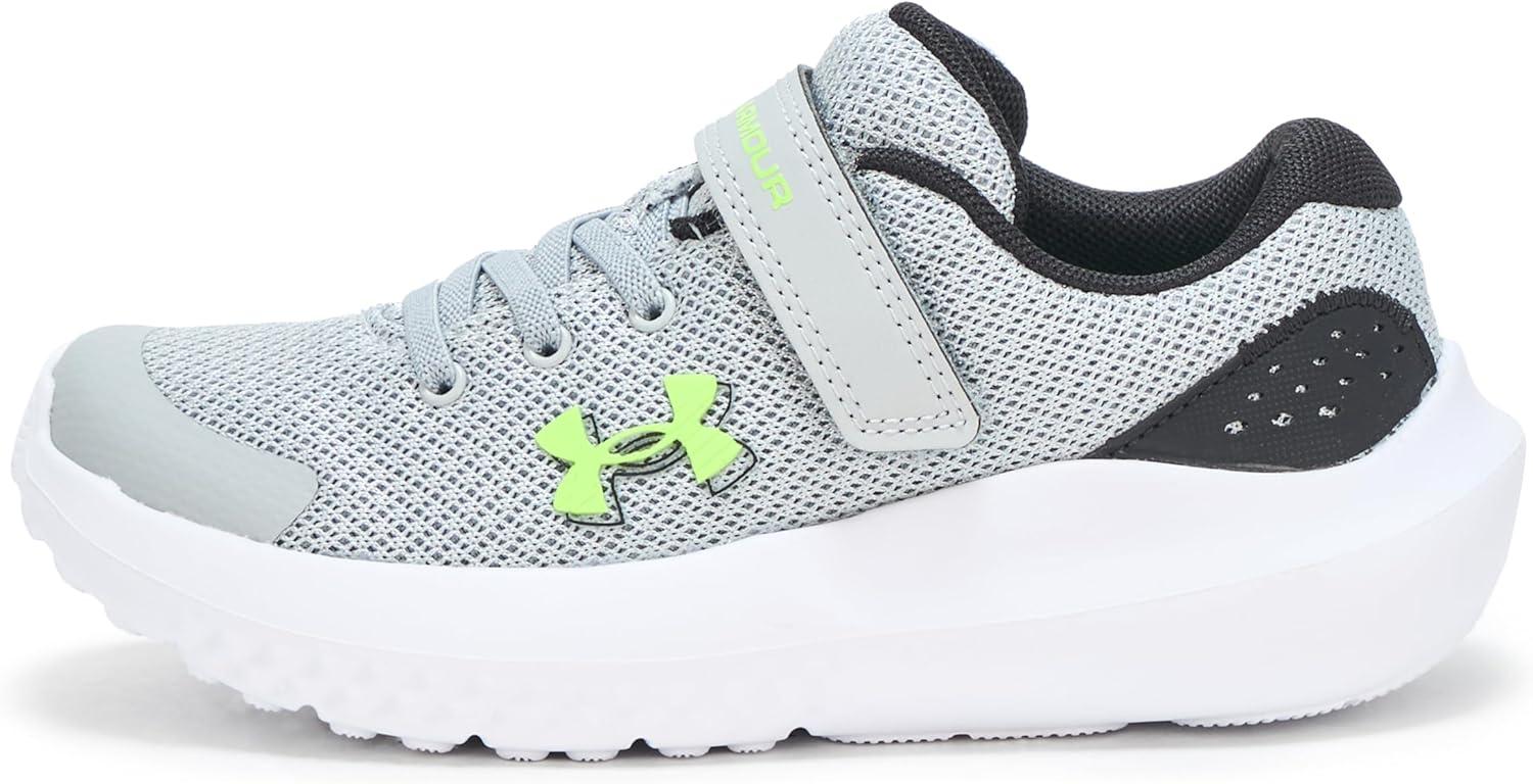 imageUnder Armour UnisexChild Pre School Surge 4 Alternate Closure Running Shoe012 Mod GrayBlackHyper Green
