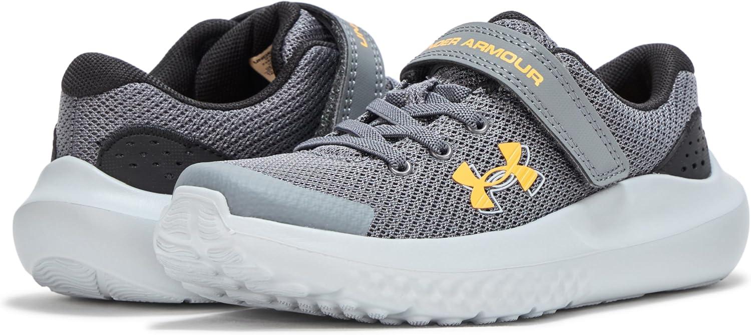 imageUnder Armour UnisexChild Pre School Surge 4 Alternate Closure Running Shoe025 CastlerockBlackCampus Gold