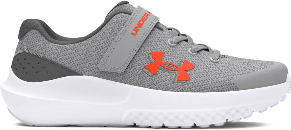 imageUnder Armour UnisexChild Pre School Surge 4 Alternate Closure Running Shoe100 Mod GrayCastlerockPhoenix Fire
