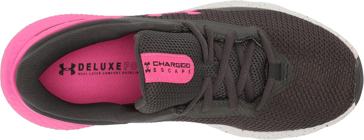 imageUnder Armour Womens Charged Escape 4 Running ShoeJet GrayWhiteRebel Pink
