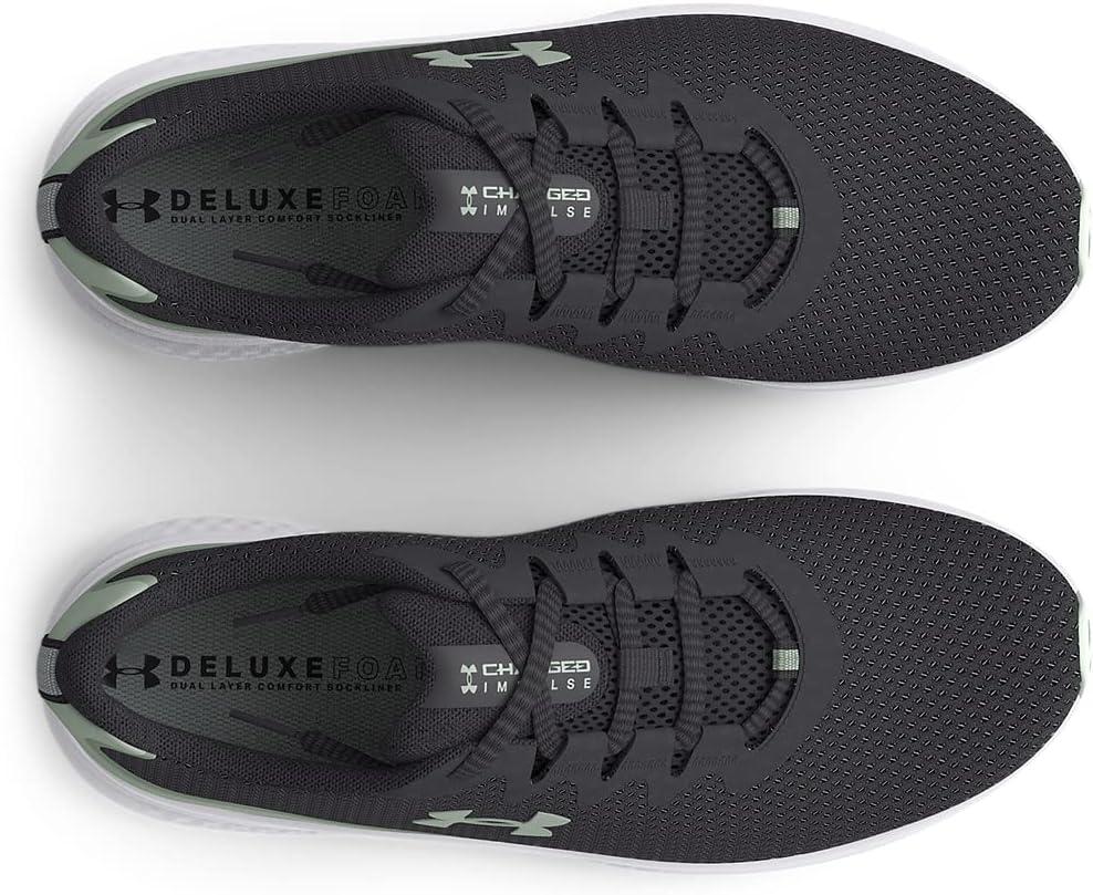 imageUnder Armour Womens Charged Impulse 3 Running Shoe106 Jet GrayIllusion GreenIllusion Green