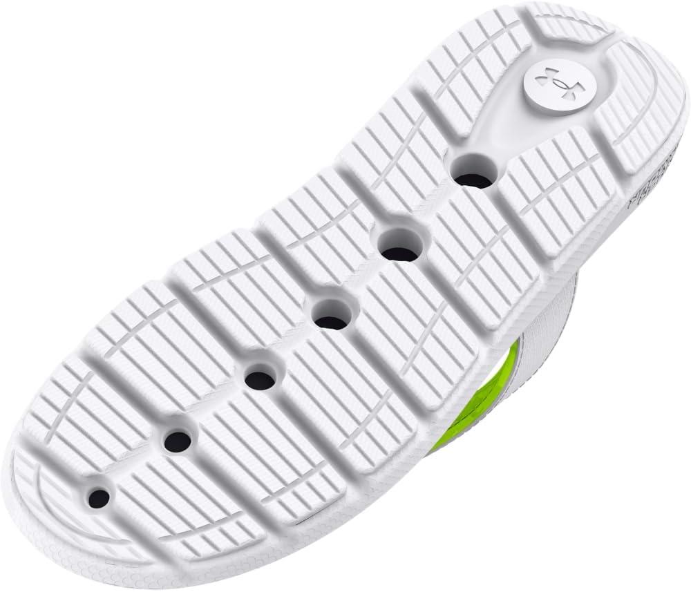 imageUnder Armour Womens Ignite Pro Marbella Flip Flop Slide Sandal102 WhiteWhiteHighvis Yellow