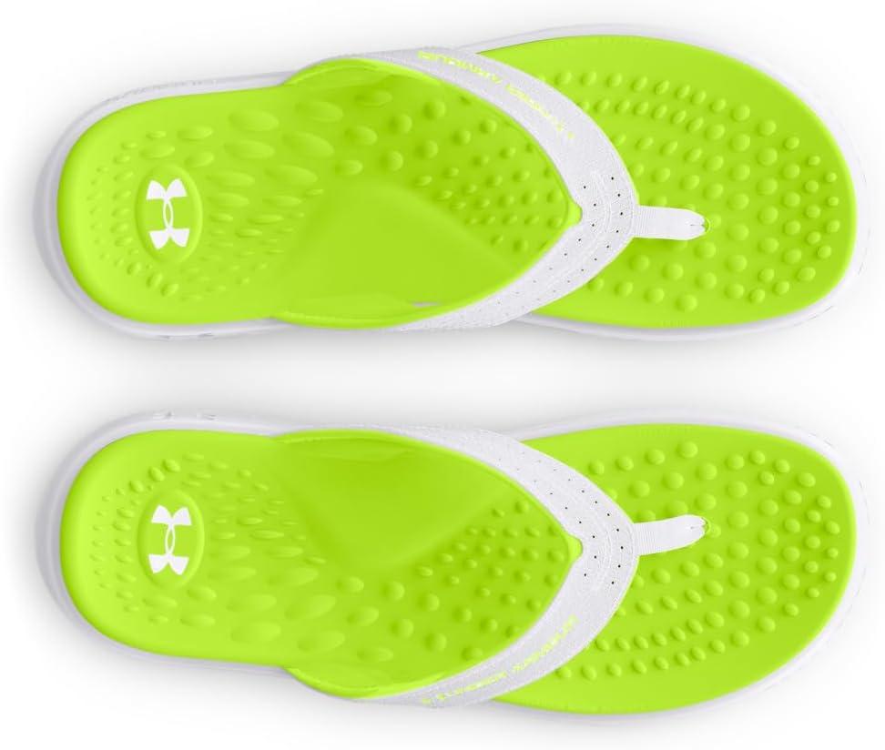 imageUnder Armour Womens Ignite Pro Marbella Flip Flop Slide Sandal102 WhiteWhiteHighvis Yellow