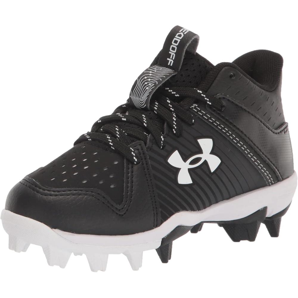 imageUnder Armour BabyBoys Leadoff Mid Junior Rubber Molded Baseball Cleat ShoeBlack