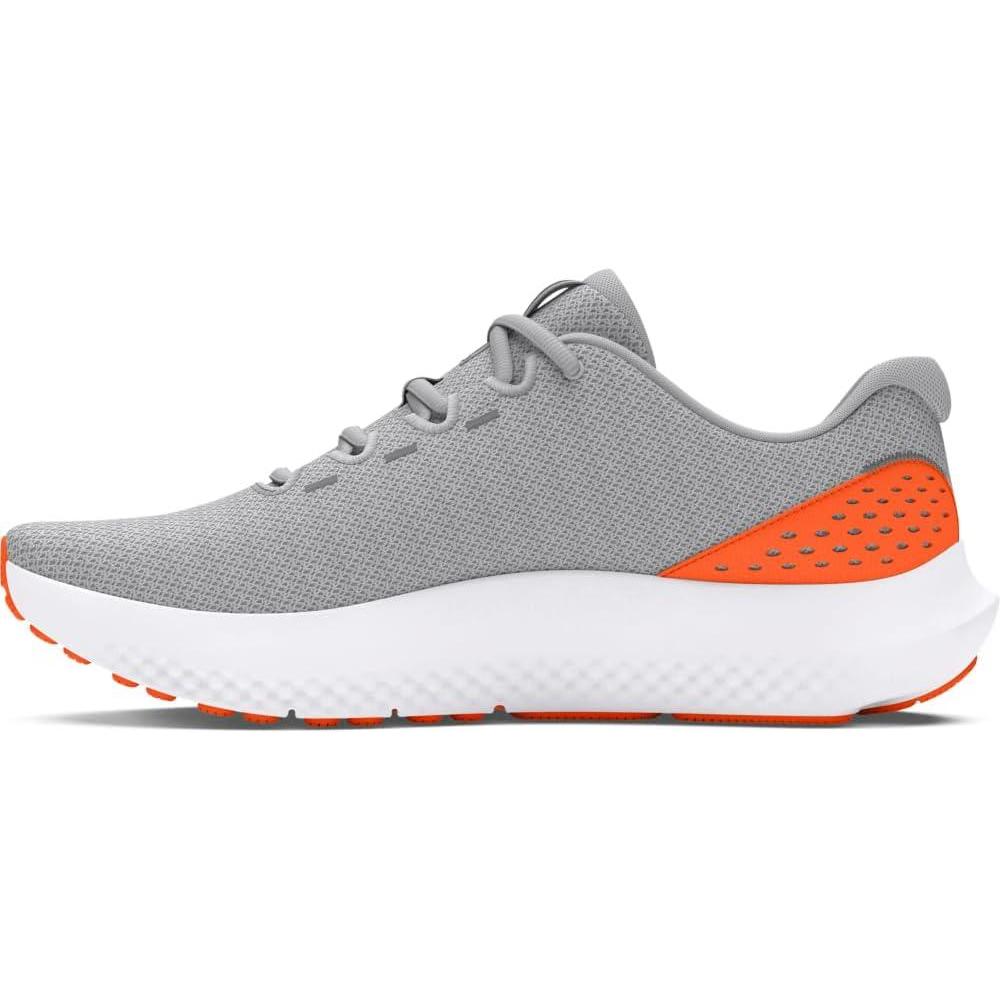 imageUnder Armour Mens Charged Surge 4 Sneaker104 Mod GrayWhiteTeam Orange
