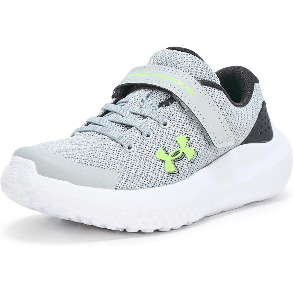 imageUnder Armour UnisexChild Pre School Surge 4 Alternate Closure Running Shoe012 Mod GrayBlackHyper Green