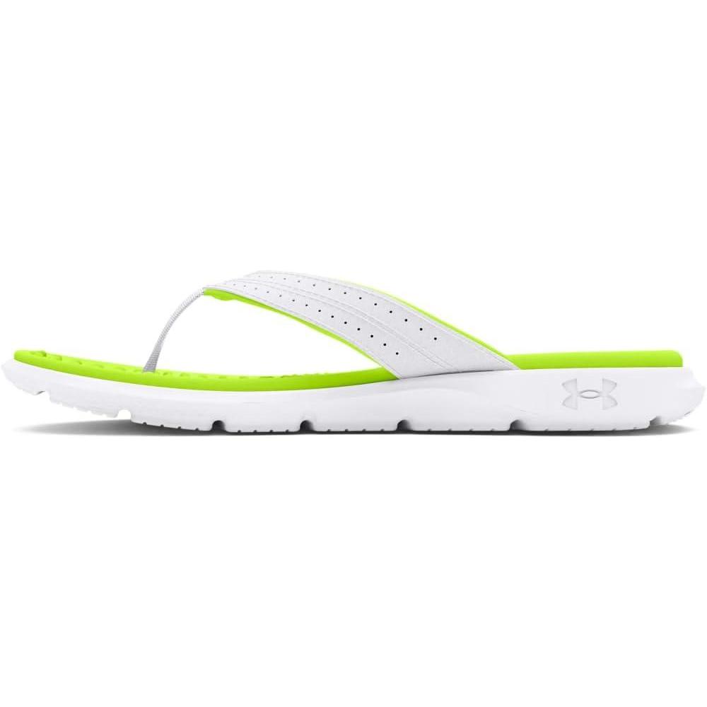 imageUnder Armour Womens Ignite Pro Marbella Flip Flop Slide Sandal102 WhiteWhiteHighvis Yellow