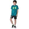 imageUnder Armour UnisexChild Pre School Surge 4 Alternate Closure Running Shoe003 BlackHigh Vis YellowCircuit Teal