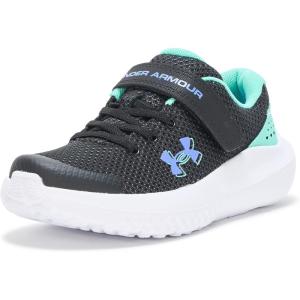 imageUnder Armour UnisexChild Pre School Surge 4 Alternate Closure Running Shoe004 BlackComet GreenVirtual Violet