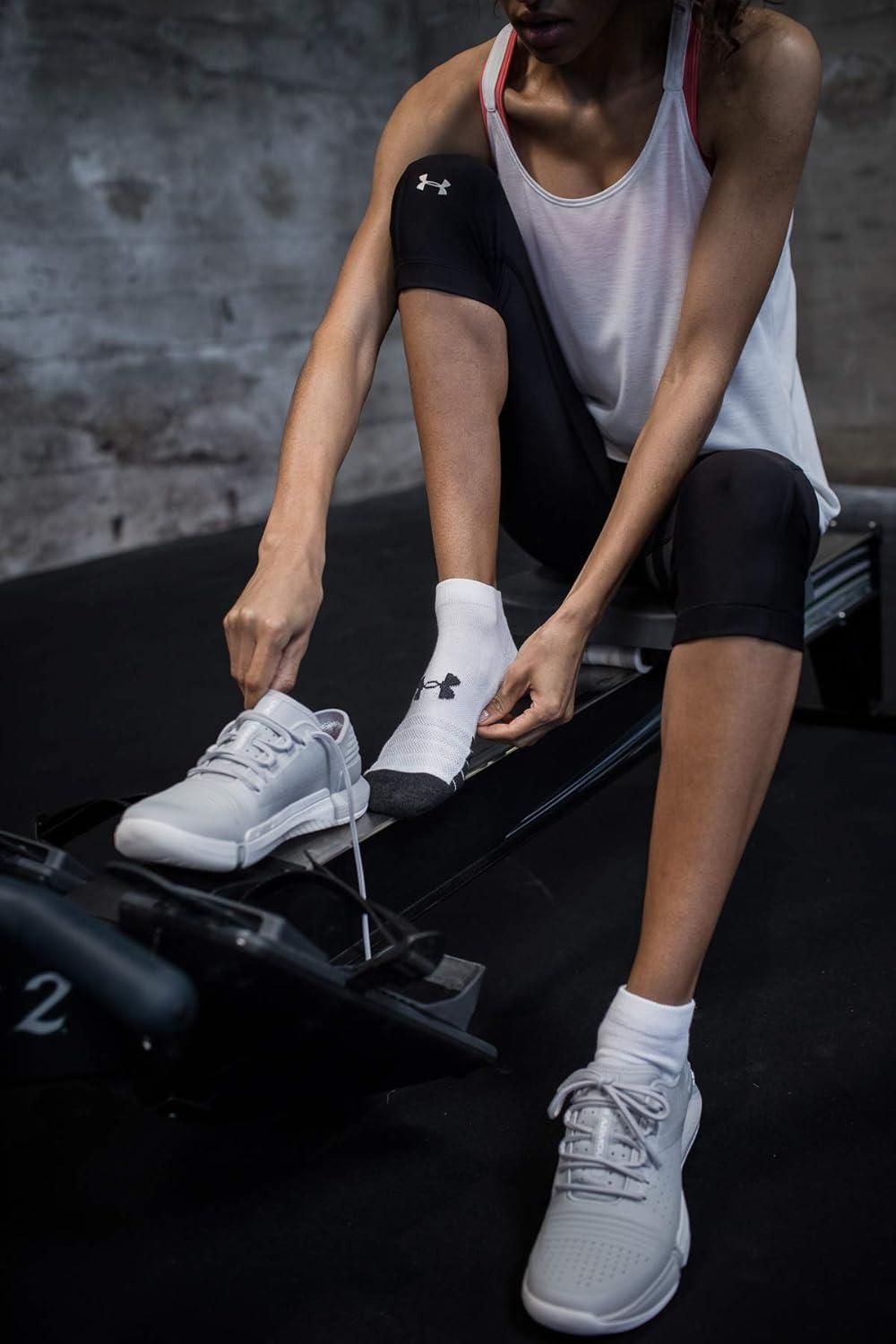 imageUnder Armour Adult Performance Tech Low Cut Socks 3 and 6 PackWhite 6pairs