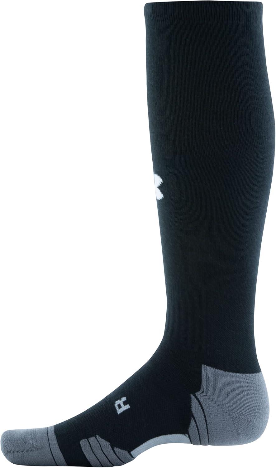 imageUnder Armour Adult Team OverTheCalf Socks 1PairBlackGraphiteWhite